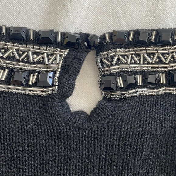 Vintage Beaded Sweater. 1989 IB Diffusion.Silk, Angora.Women's Size Medium - Picture 6 of 12